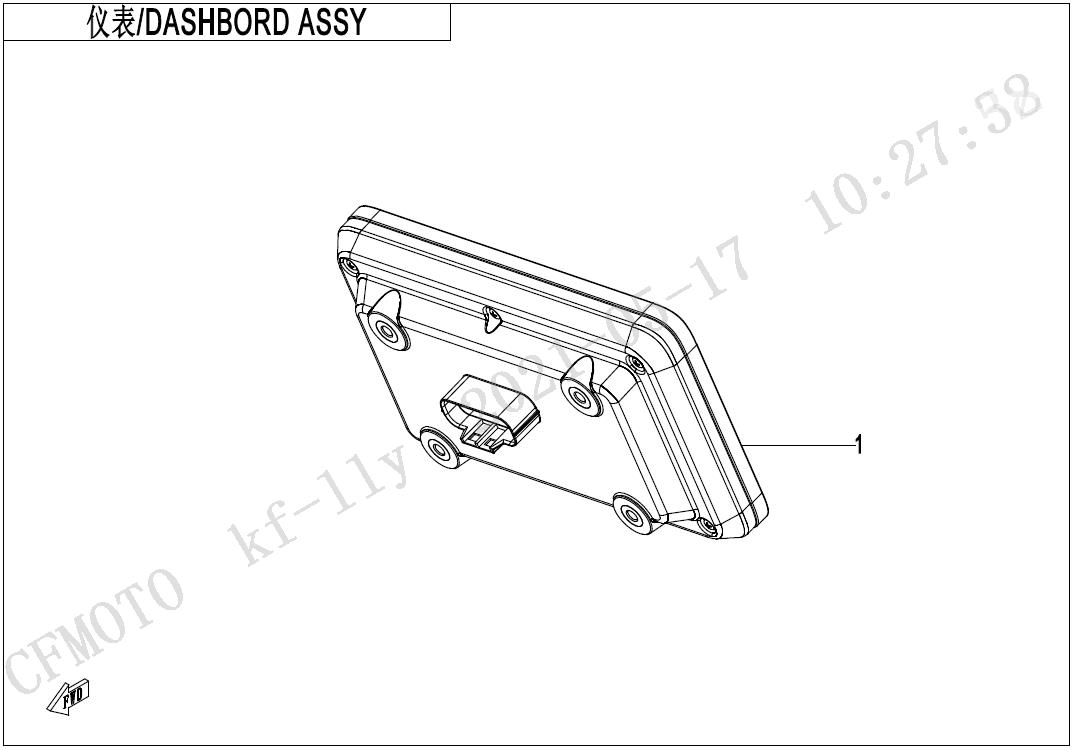 2023 CF MOTO 800MT DASHBOARD ASSY exploded diagram