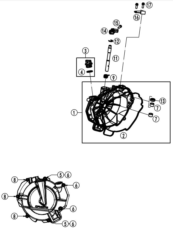 2023 CF MOTO 800NK CLUTCH COVER exploded diagram