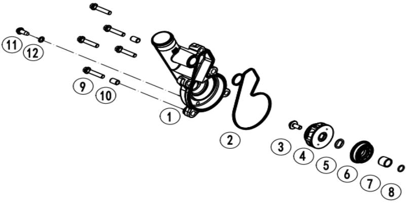 2023 CF MOTO 800NK WATER PUMP COVER exploded diagram