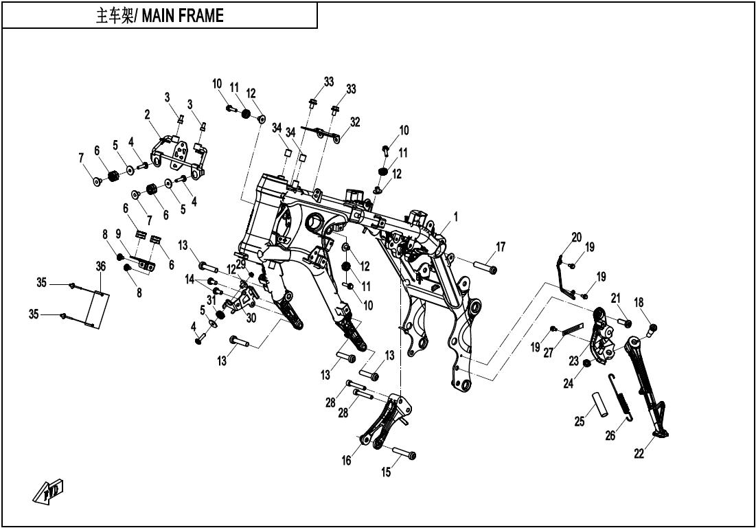 2023 CF MOTO 800NK MAIN FRAME