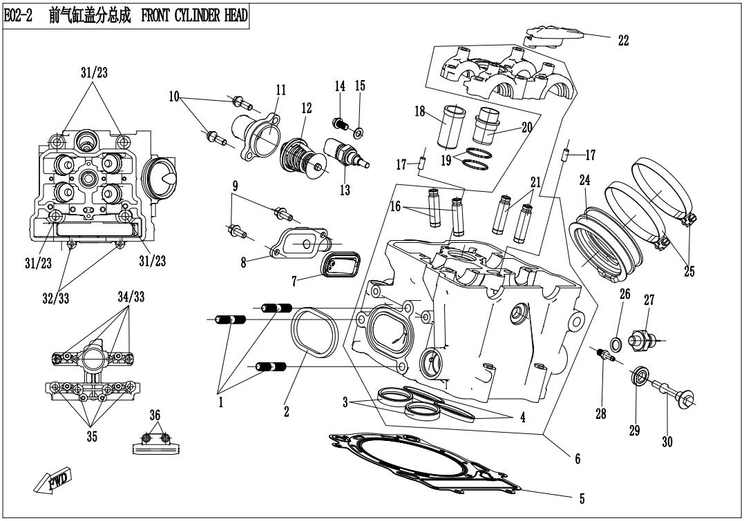 FRONT CYLINDER HEAD