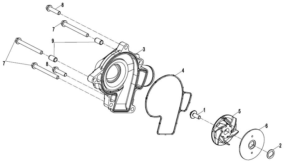2024 CF MOTO 1250 TRG WATER PUMP exploded diagram
