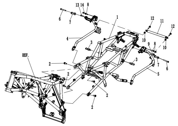 2024 CF MOTO 1250 TRG FRAME ASSY 4 exploded diagram