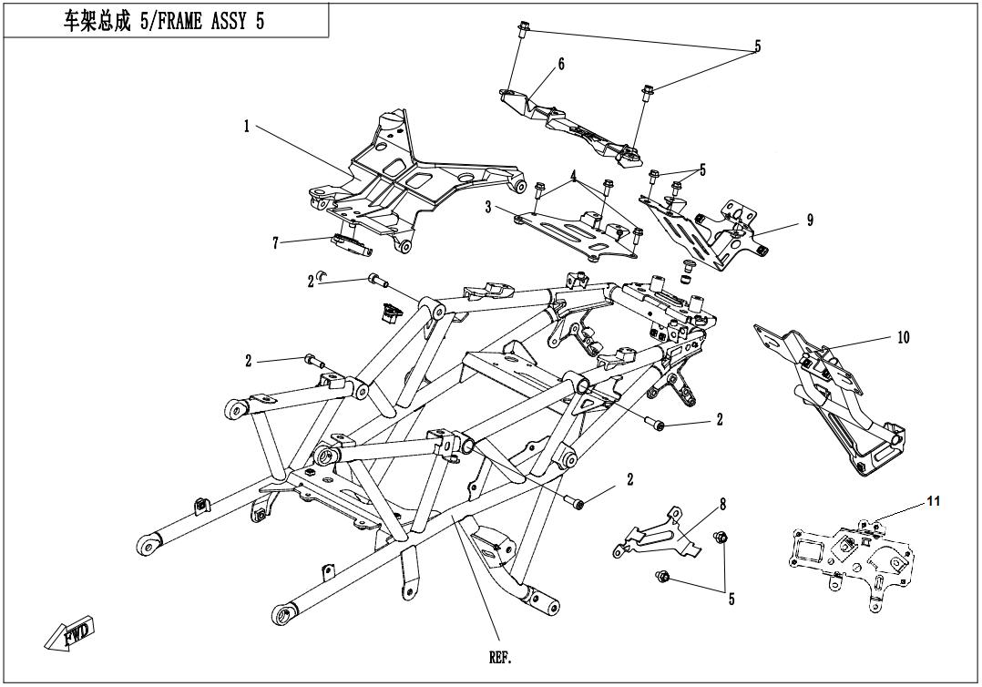 2024 CF MOTO 1250 TRG FRAME ASSY 5 exploded diagram