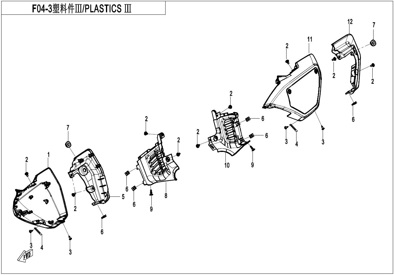 2023 CF MOTO XO PAPIO PLASTICS Ⅲ exploded diagram