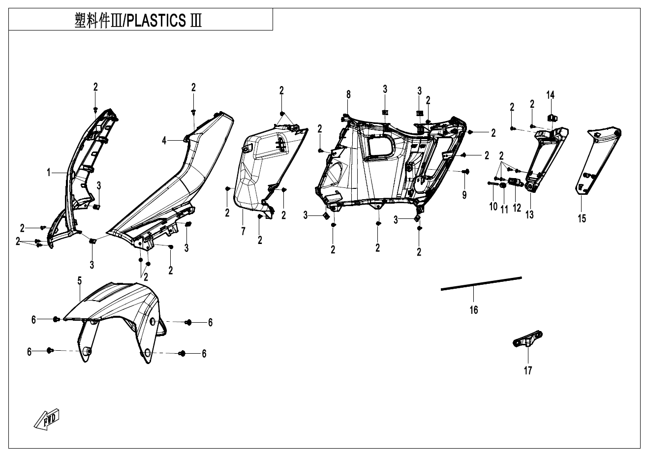 2024 春风 150SC PLASTICS Ⅲ exploded diagram