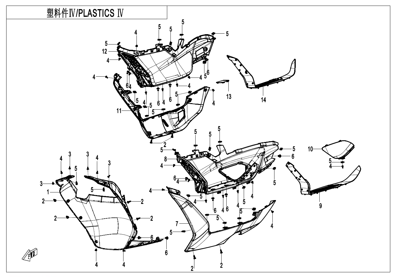 2024 春风 150SC Ⅳ PLASTICS Ⅳ exploded diagram