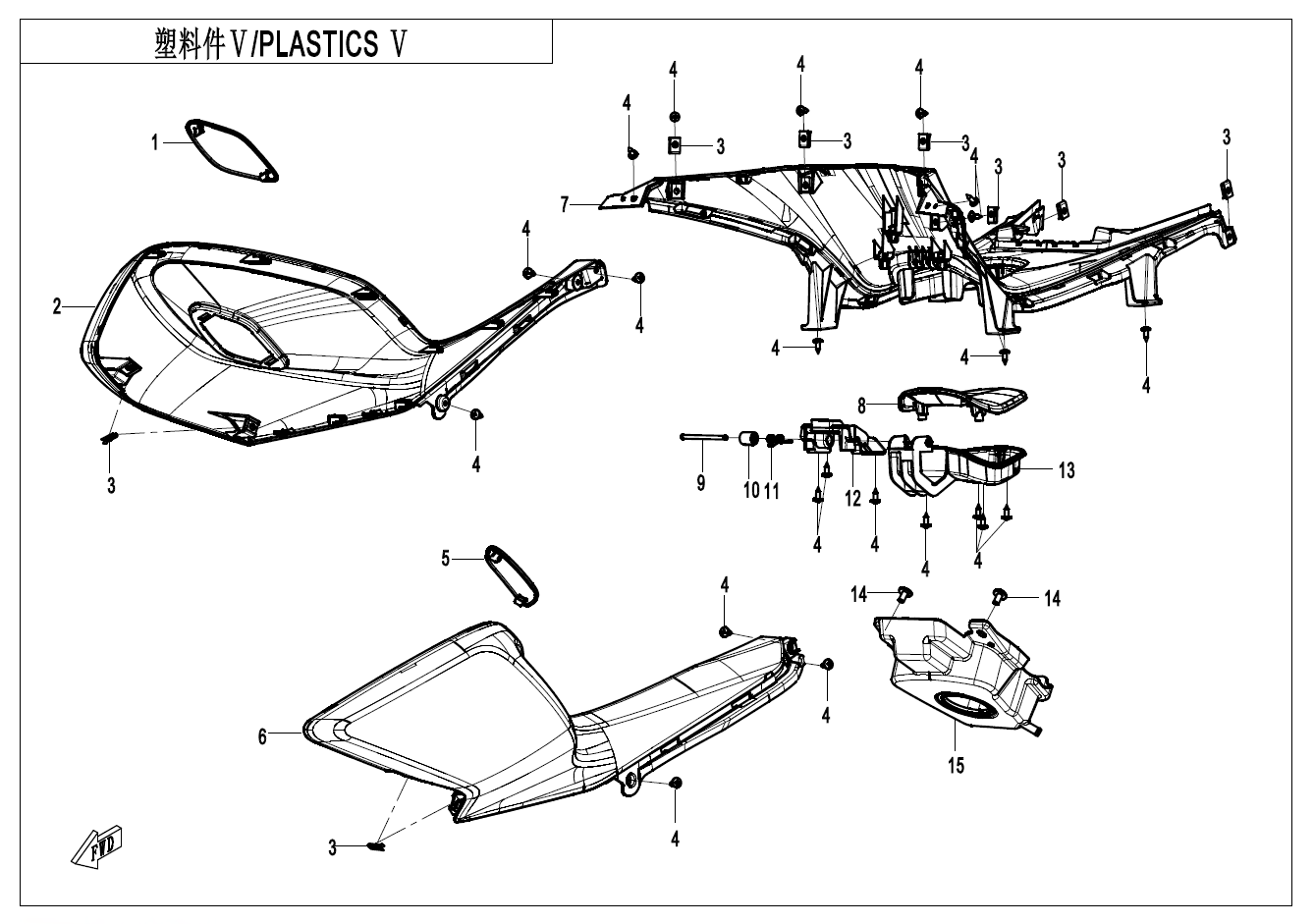 2024 春风 150SC PLASTICS Ⅴ exploded diagram
