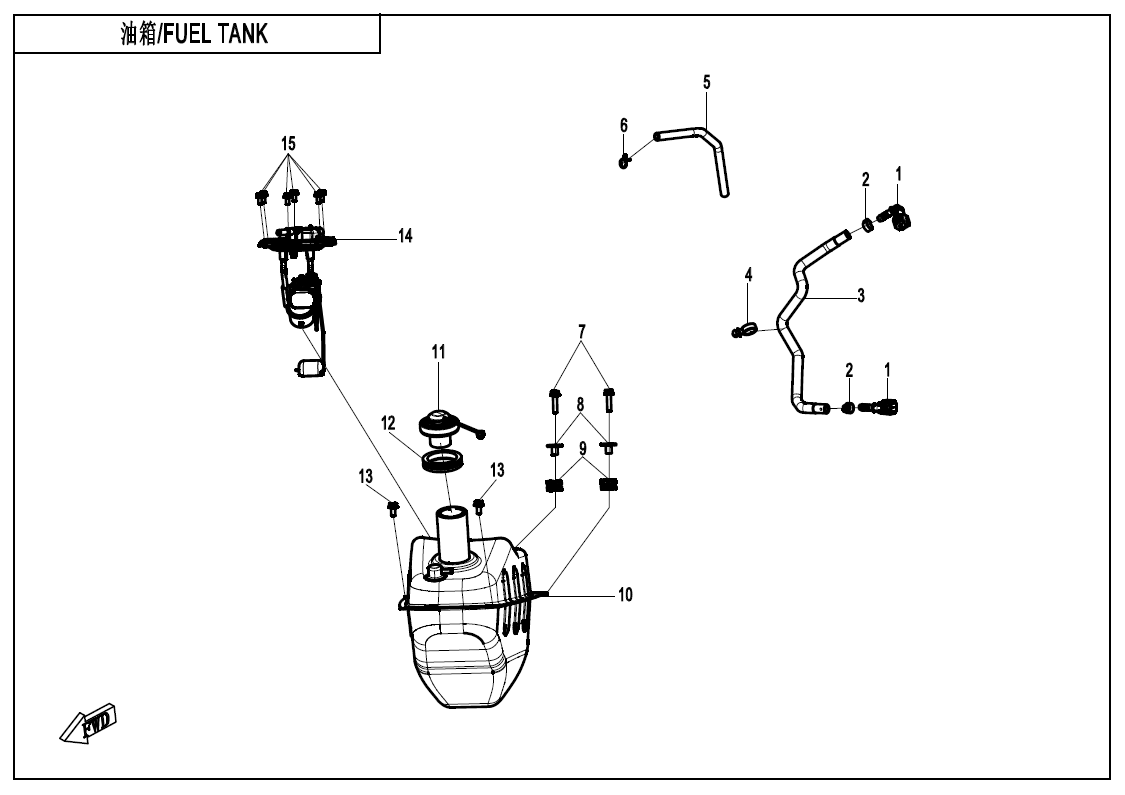2024 春风 150SC FUEL TANK exploded diagram