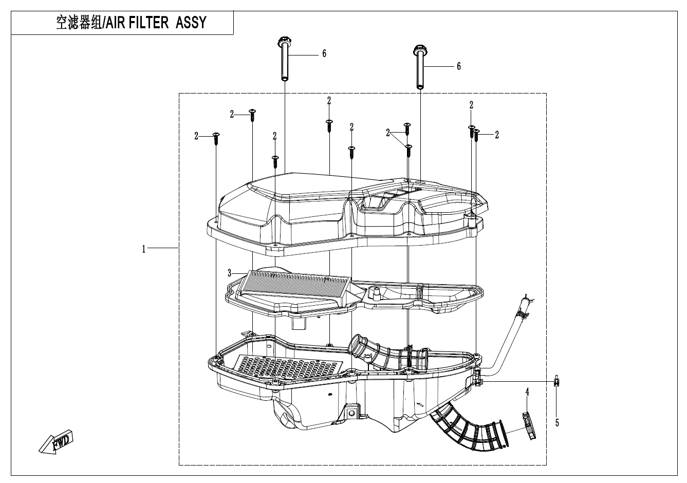 2024 春风 150SC AIR FILTER exploded diagram