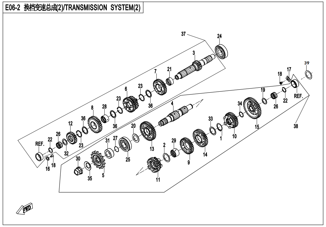 2025 春风 MT 700MT TRANSMISSION SYSTEM(2) exploded diagram