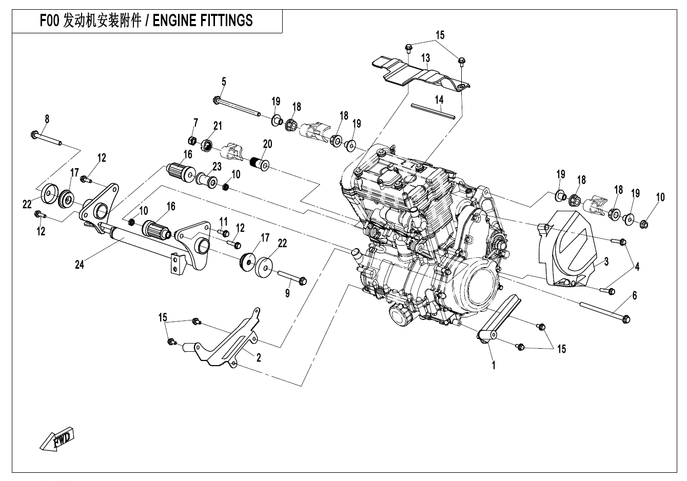 2022 春风 公务车 ENGINE FITTINGS exploded diagram