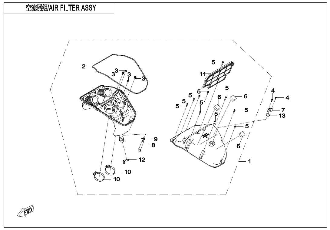 2022 春风 公务车 AIR FILTER ASSY. exploded diagram