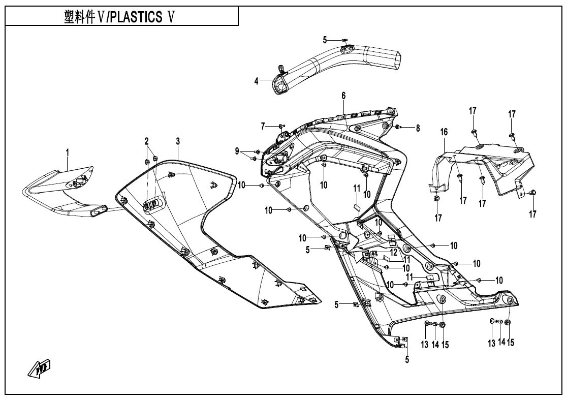 2025 春风 SR 750SR-S PLASTICS5 exploded diagram
