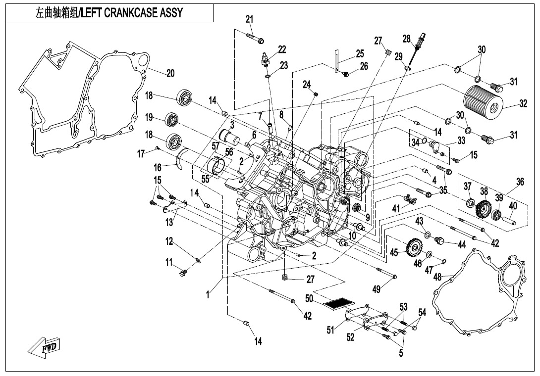LEFT CRANKCASE ASSY