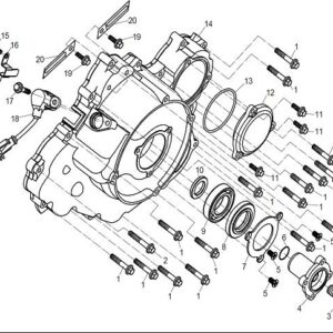 2013 UFORCE 800 LEFT CRANKCASE COVER ASSY exploded diagram