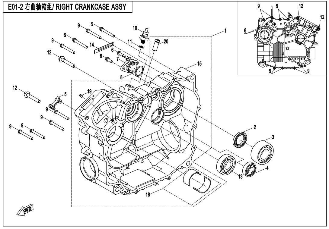 RIGHT CRANKCASE ASSY(OLD)