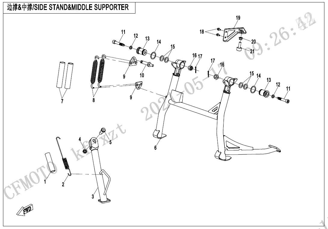 SIDE STAND@^MIDDLE SUPPORTER