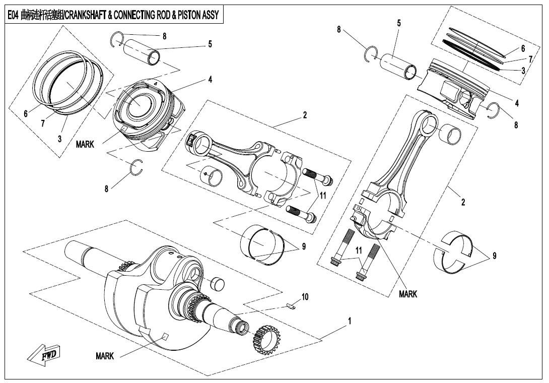 CRANKSHAFT & CONNECTING ROD & PISTON ASSY