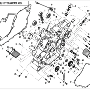 2022 ZFORCE 800 Trail LEFT CRANKCASE ASSY. exploded diagram