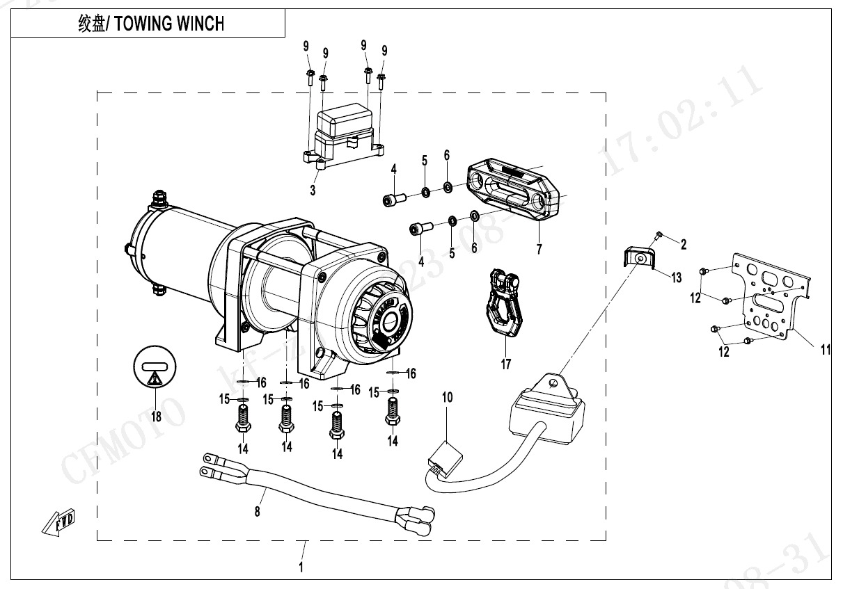 TOWING WINCH(NYLON ROPE, ALUMINUM HOLDER)