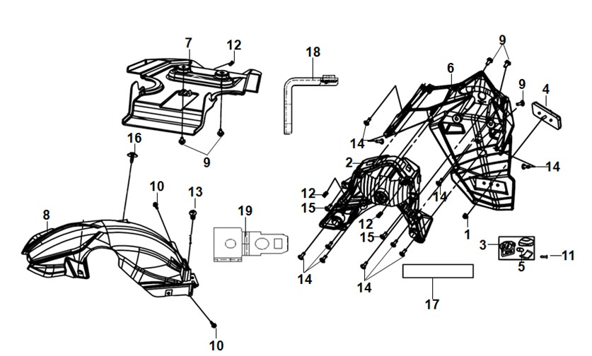 REAR FENDER + REAR INNER FENDER