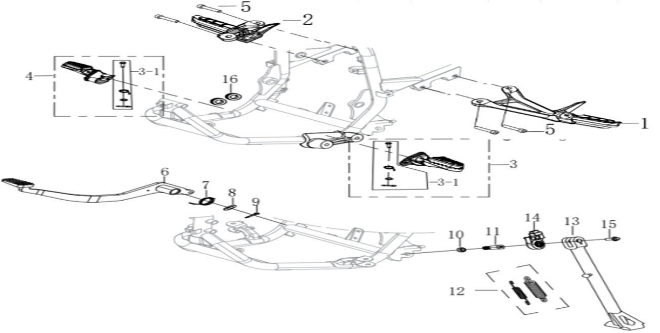 F14 - Pedals & Sidestand