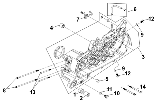 E12 - Left Crankcase