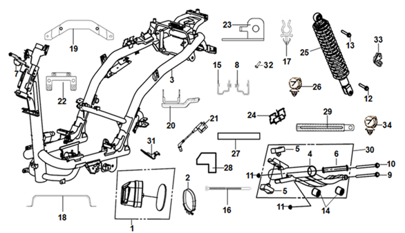 F19 - Frame & Rear Shock
