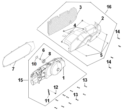E08 - Left Crankcase Cover
