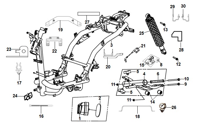 FRAME BODY + ENGINE HANGER