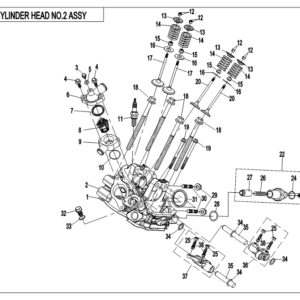 2019 UFORCE 800 CYLINDER HEAD NO.2 ASSY. exploded diagram