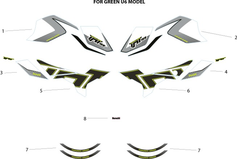 Stickers for Green U6 Model