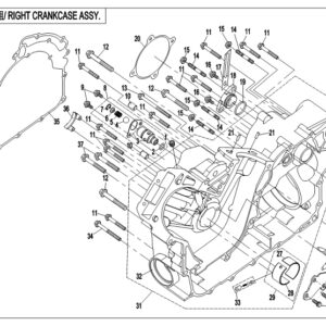 2018 ZFORCE 800 Trail RIGHT CRANKCASE ASSY. exploded diagram