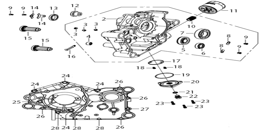 E07 - LEFT CRANKCASE