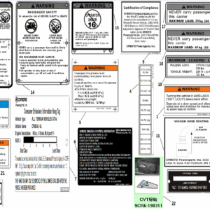 WARNING DECALS(USA)