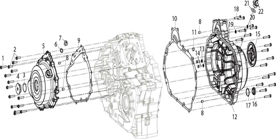 E02 - Left & Right Crankcase Cover