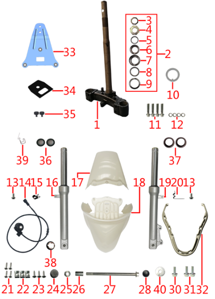 F12 - FRONT FORK ASSY