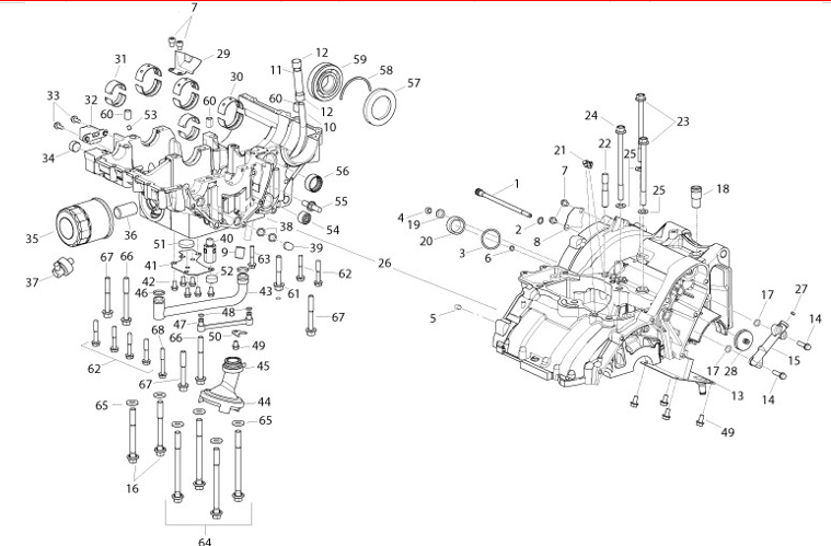 T006 HALF CRANKCASES