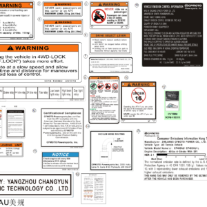 WARNING DECAL (USA)