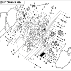 2022 CFORCE 800 XC LEFT CRANKCASE ASSY exploded diagram