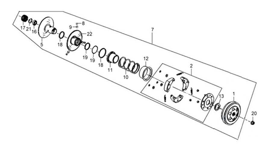 DRIVEN PULLEY ASS'Y CLUTCH OUTER