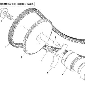 2018 ZFORCE 800 Trail CAMSHAFT OF CYLINDER 1 ASSY. exploded diagram