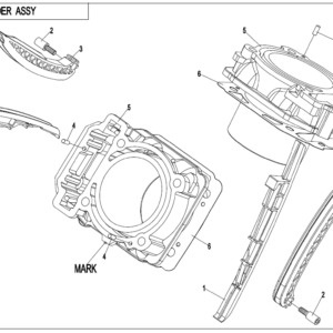 2024 CFORCE 800 XC CYLINDER BODY exploded diagram