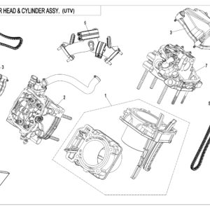 2013 UFORCE 800 CYLINDER HEAD AND CYLINDER ASSY. exploded diagram