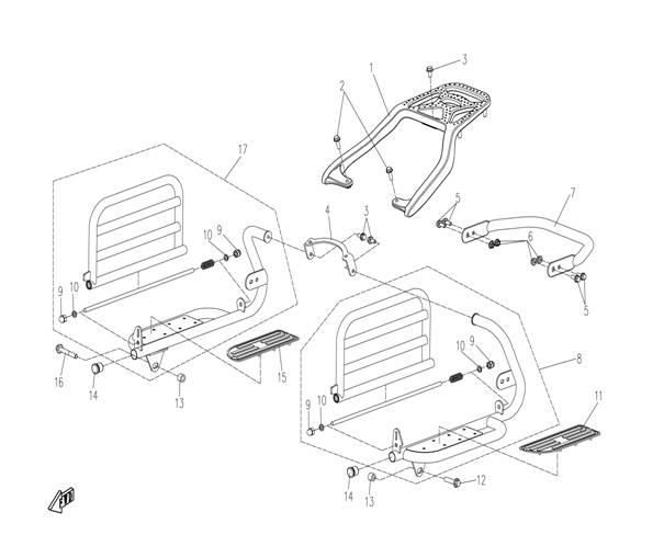REAR RACK,FOOTREST II