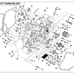 2019 CFORCE 800 XC LEFT CRANKCASE ASSY exploded diagram
