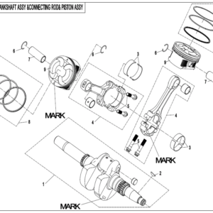 2023 ZFORCE 800 Trail CRANKSHAFT & CONNECTING ROD & PISTON ASSY exploded diagram