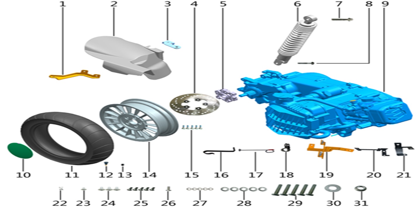 F09 - ENGINE&REAR WHEEL ASSY.