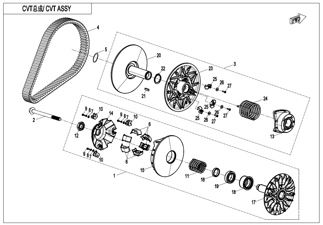 CLUTCH @^ CVT ASSY.
